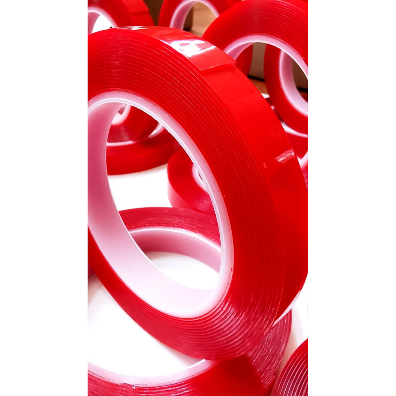 Taśma dwustronna mocna żelowa gr.1mm 10mm/5m akryl klejąca montażowa