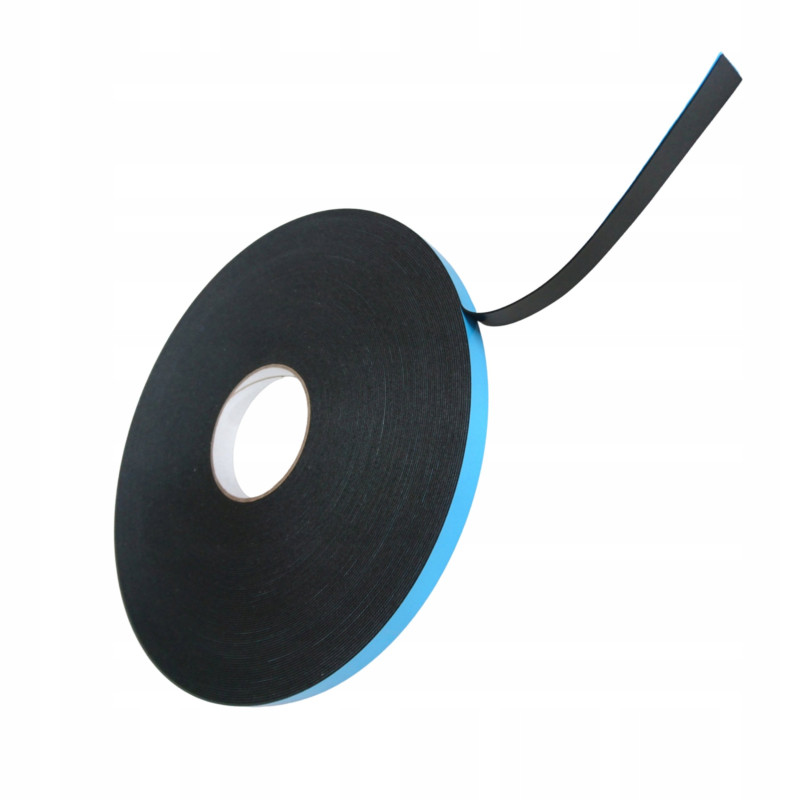 TAŚMA DWUSTRONNA PIANKOWA MOCNA MONTAŻOWA GR 2MM 15mm 25m CZARNA Klejąca