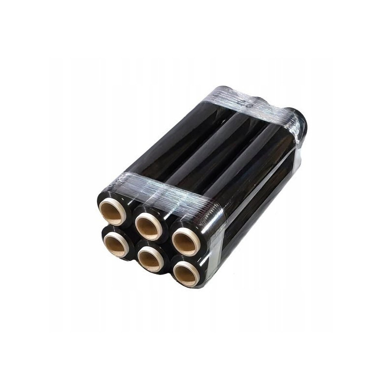 Folia stretch strecz 1,5 kg do zawijania mocna czarna kryjąca rolka