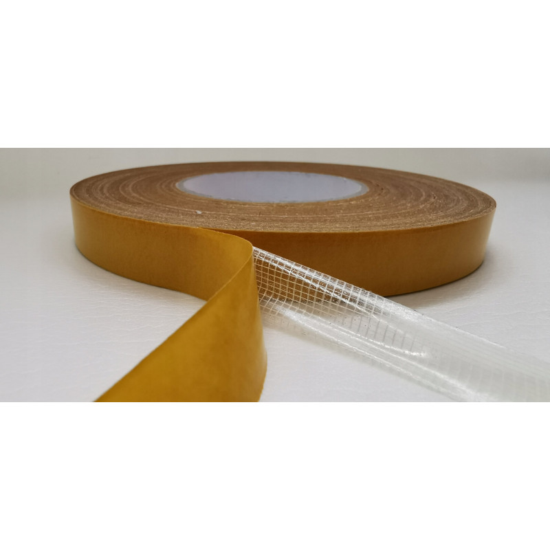 Taśma dwustronna wzmacniana krzyżowo 25mm/50m mocna klejąca montażowa