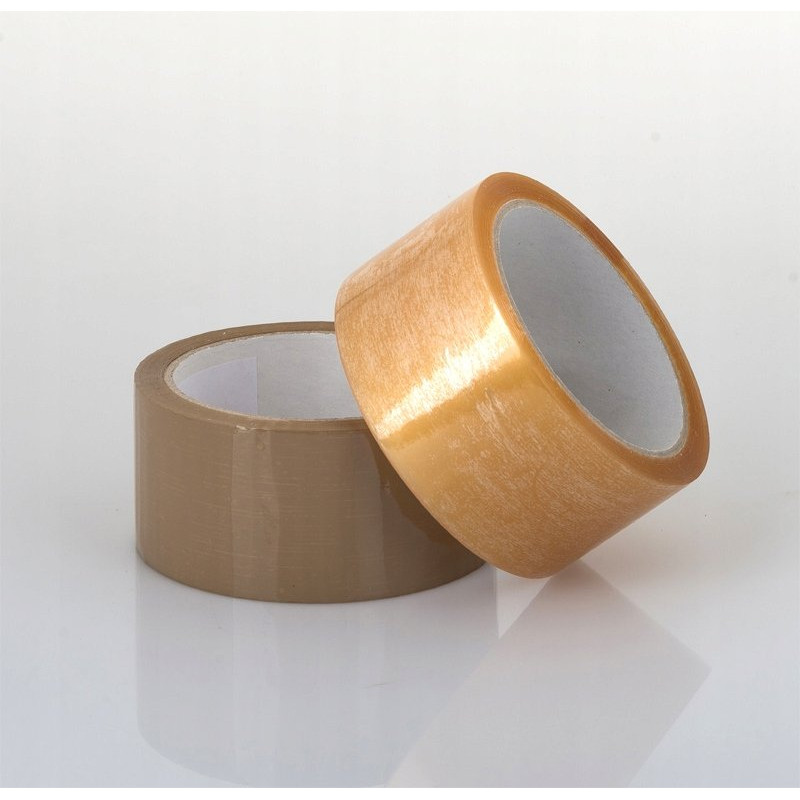 Taśma pakowa 48/60y kauczuk naturalny BRĄZ/TRANSP