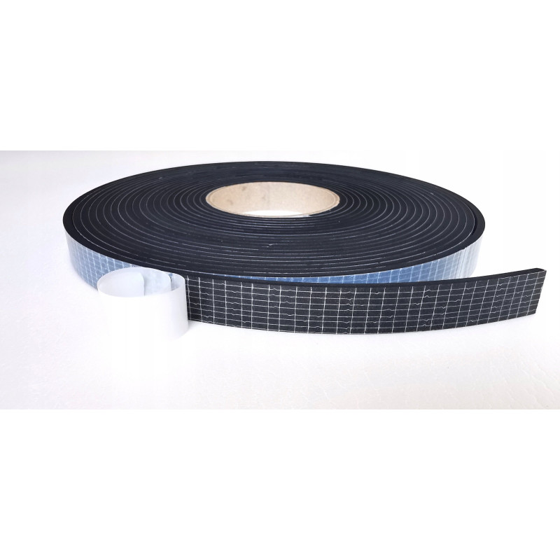 Uszczelka Do Drzwi Samoprzylepna Uszczelniająca EPDM 5 mm Czarna 25mm 10m